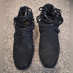 Women's Black Suede Ankle Boots